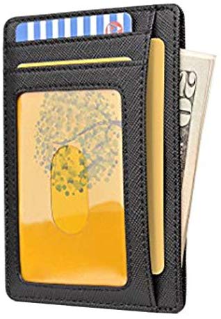 Cartera Delgada RFID Bloqueo Minimalista Titular de la Tarjeta para Crédito Tarjetero Carteras de Cuero Regalo Hombres Mujeres Slim Wallet RFID Blocking Minimalist Credit Card Holder Leather Wallets