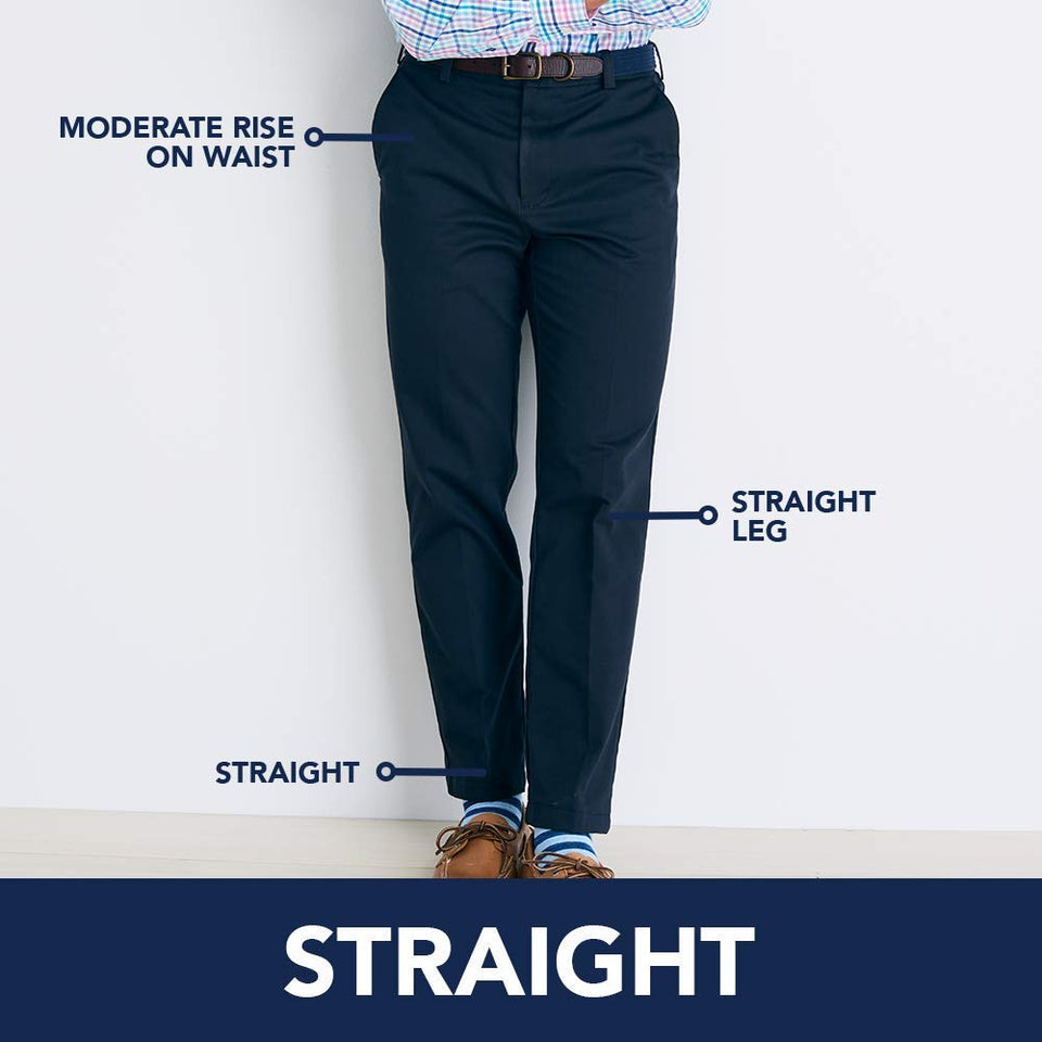 IZOD pantalón Chino de Corte Recto con Frente Plano para Hombre
