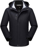 Chaqueta de Esquí con Capucha Hombre - 3 en 1 Abrigo Impermeable Rompevientos Cálido Traje de Nieve Lana Interior para Corriendo Excursionismo Montañismo