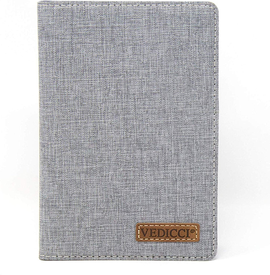 Vedicci Porta Pasaporte para Viaje de Tela. Cartera para pasaporte de viaje. Funda con Compartimentos para Pasaporte, Visa y Tarjetas. Passport Holder. Medidas 9 X 14.cms. Passport Holder.