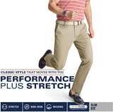 IZOD pantalón Chino de Corte Recto con Frente Plano para Hombre
