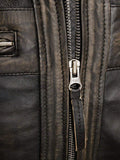 Chicago Super Fashions Cafe Racer - Chamarra de Piel Envejecida para Moto