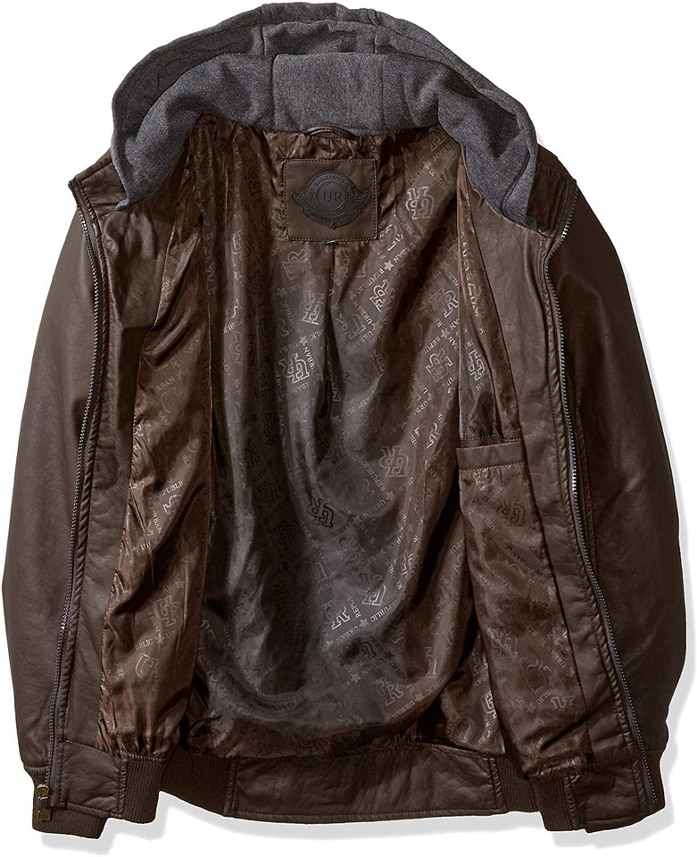 Urban Republic - Chamarra de Piel sintética para Hombre