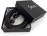 SIGLO® Cinturón para Hombres de Piel con Hebilla Automática y Diseño sin Agujeros, Tamaños 30-44