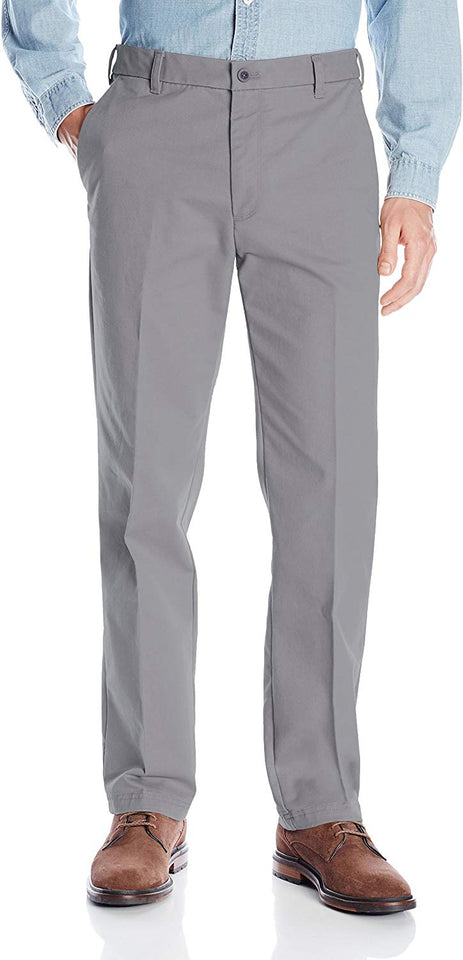 IZOD pantalón Chino de Corte Recto con Frente Plano para Hombre