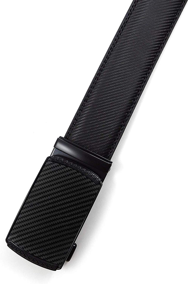 SIGLO® Cinturón para Hombres de Piel con Hebilla Automática y Diseño sin Agujeros, Tamaños 30-44