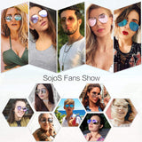 Sojos Gafas De Sol Aviador Clásico Unisex Marco Metal Lente Espejo Doble Puente SJ1030