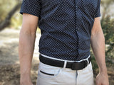 SIGLO® Cinturón para Hombres de Piel con Hebilla Automática y Diseño sin Agujeros, Tamaños 30-44
