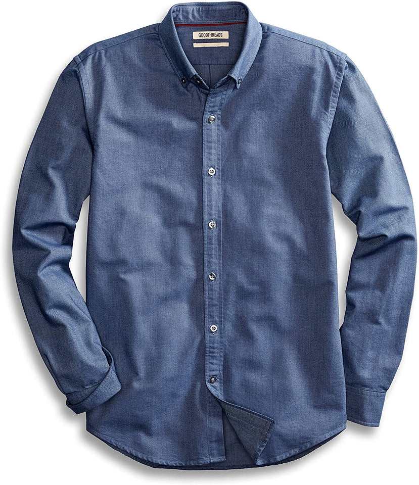 Goodthreads Men's Standard-Fit Long-Sleeve Solid Oxford Shirt